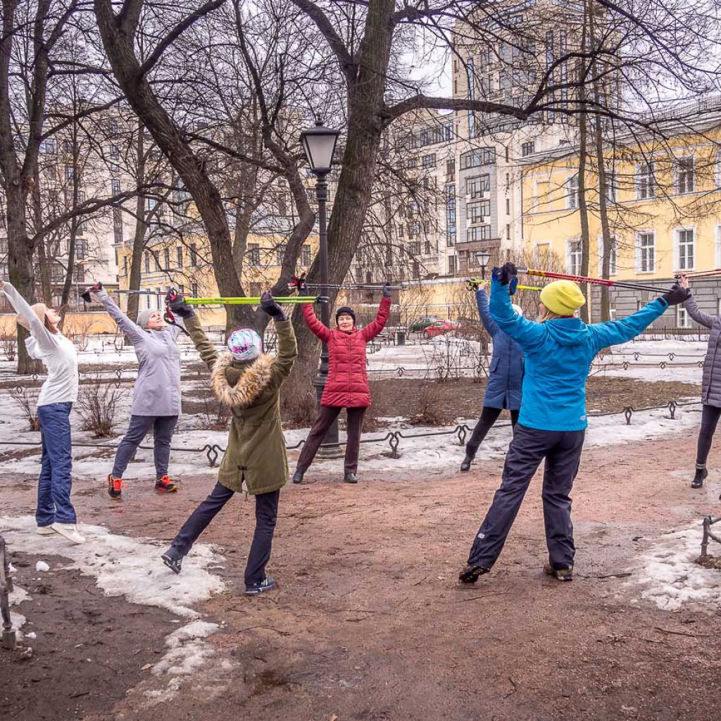 Расписание занятий по скандинавской ходьбе в Санкт-Петербурге, февраль 2022